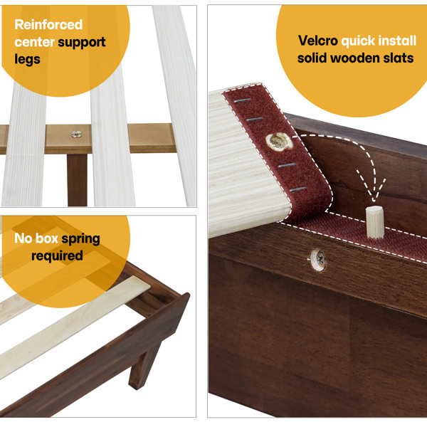 Acacia Aurora Solid Wood Bed Frame with Headboard & Reviews Wayfair